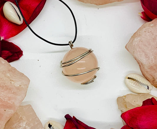 Small Rose Quartz Sphere in Silver
